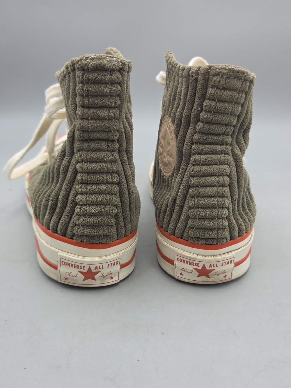 Converse Corduroy Green Olive Lace Up Sneakers Women 6 - Picture 9 of 10